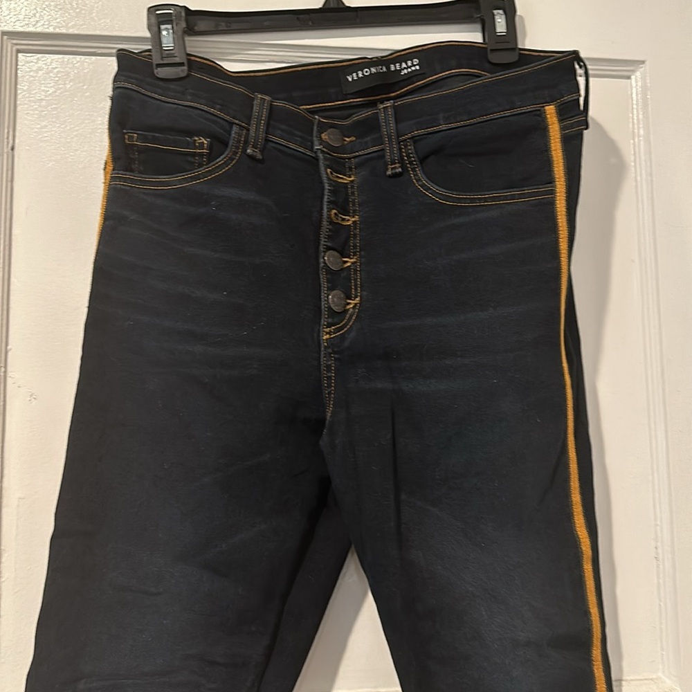 Veronica Beard Debbie Skinny Jean w Yellow Stripe! - Picture 5 of 7